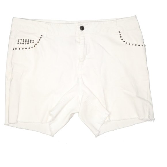 Lane Bryant Womens White Denim Shorts 